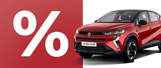 Aktionen & Vorteile Prozentzeichen mit einem roten Auto